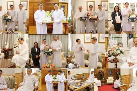 ❄บาทหลวงเอกรัตน์ หอมประทุม เลขาธิการสภาการศึกษาคาทอลิกฯ เข้าพบอวยพรและสวัสดีปีใหม่  เเด่..ภราดา คณะเซน์คาเบรียล❄